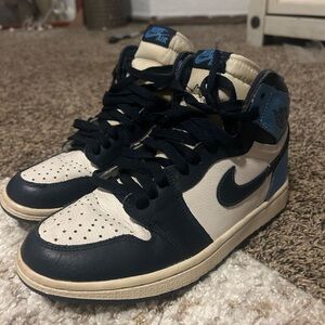 Nike High-Top Sneakers in Navy and Cream